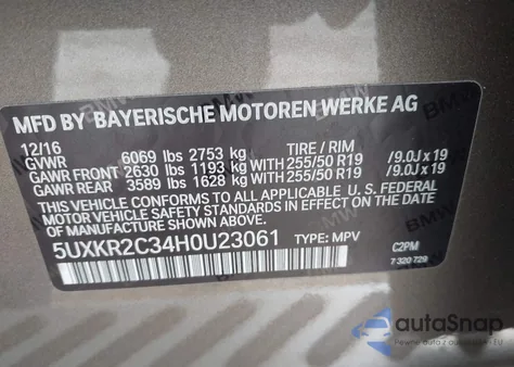 2017 BMW X5 Sdrive35I from USA, damaged, VIN 5UXKR2C34H0U23061